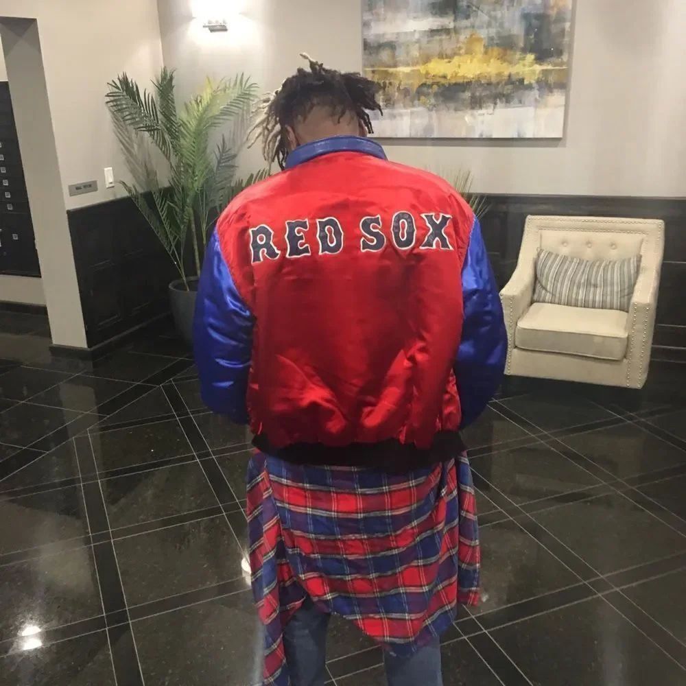 Red sox bomber vintage Jeff Hamilton reversible